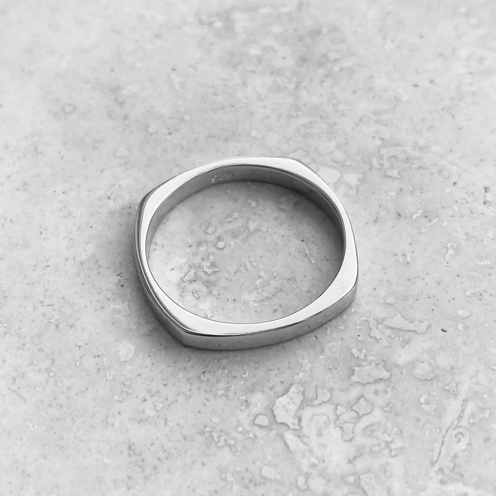 Sterling Silver Square Band Ring, Silver Ring, Stackable Ring, Silver Band, Wedding Band