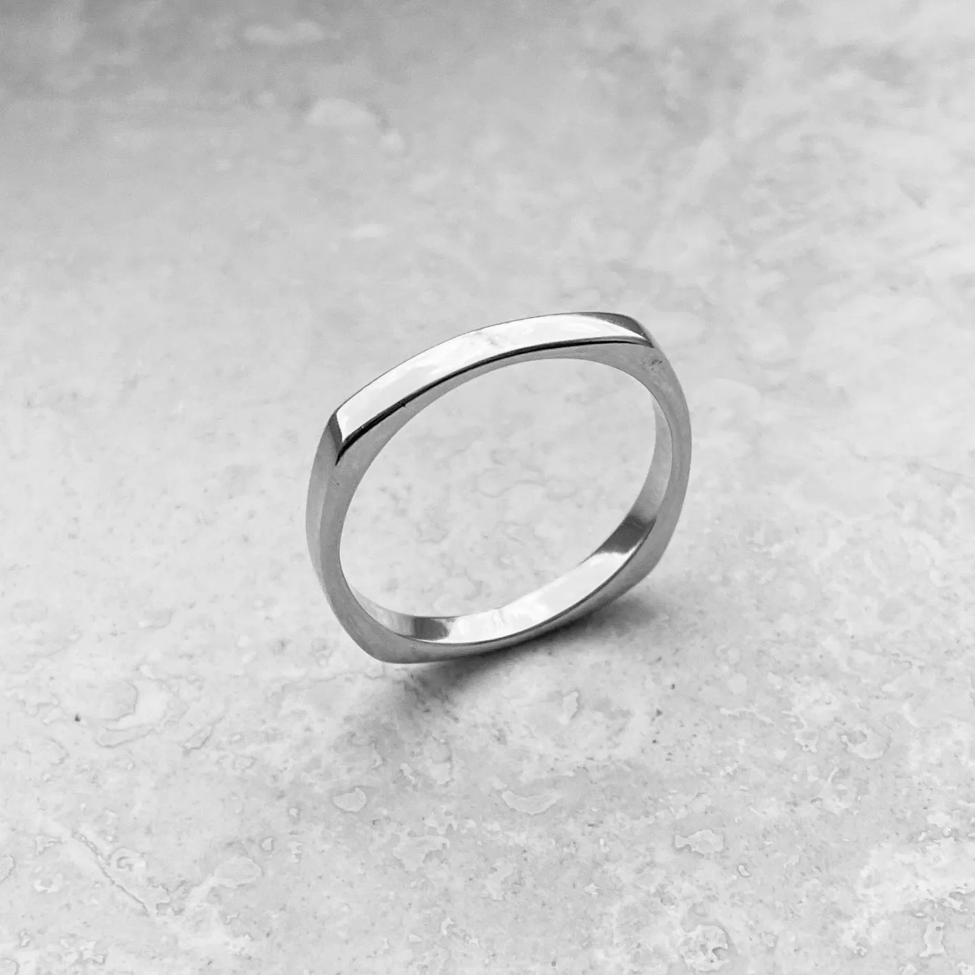 Sterling Silver Square Band Ring, Silver Ring, Stackable Ring, Silver Band, Wedding Band