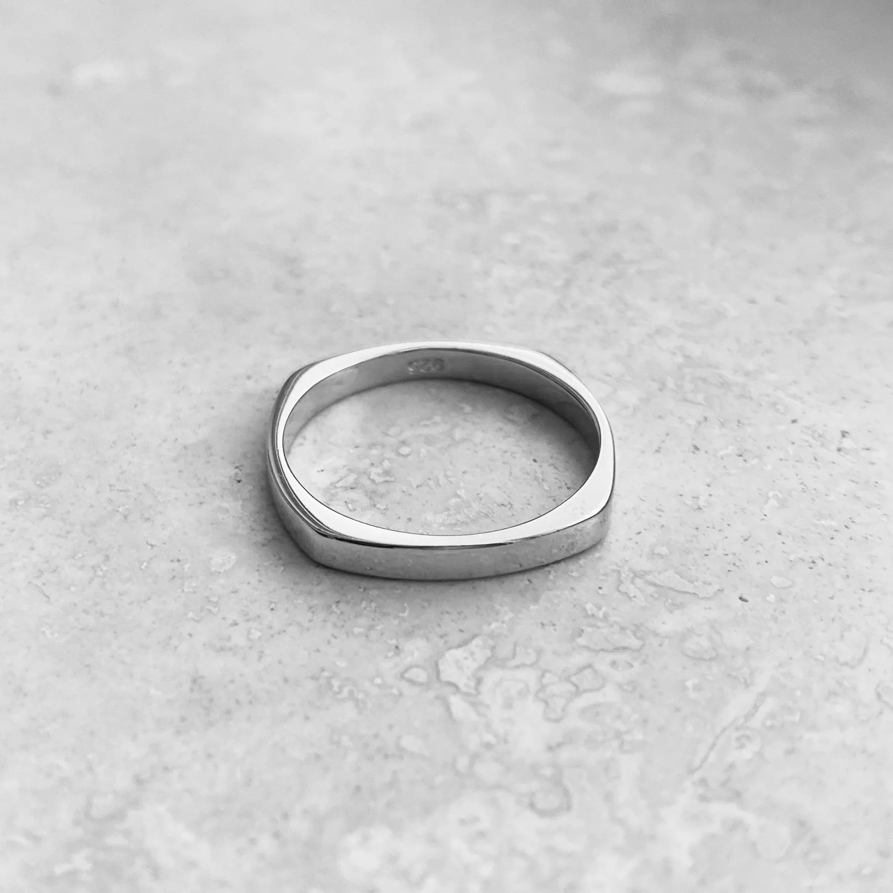 Sterling Silver Square Band Ring, Silver Ring, Stackable Ring, Silver Band, Wedding Band