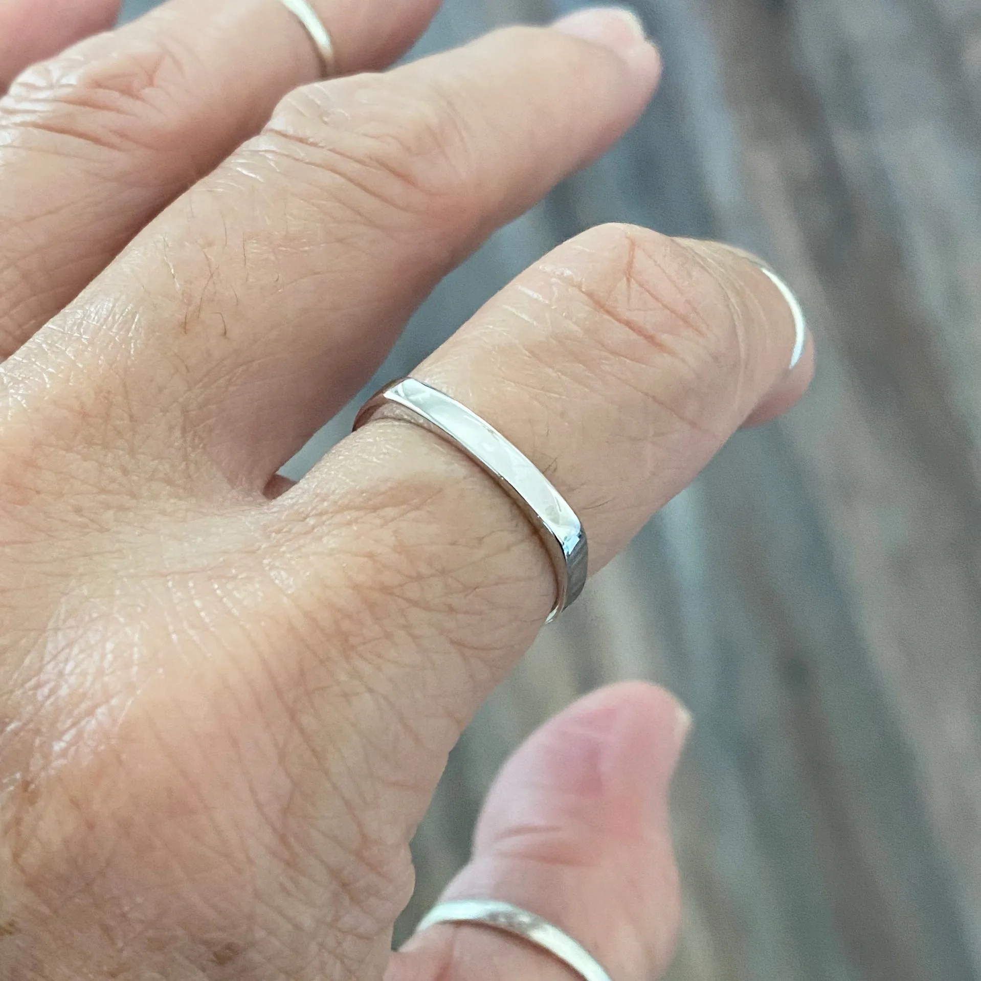 Sterling Silver Square Band Ring, Silver Ring, Stackable Ring, Silver Band, Wedding Band