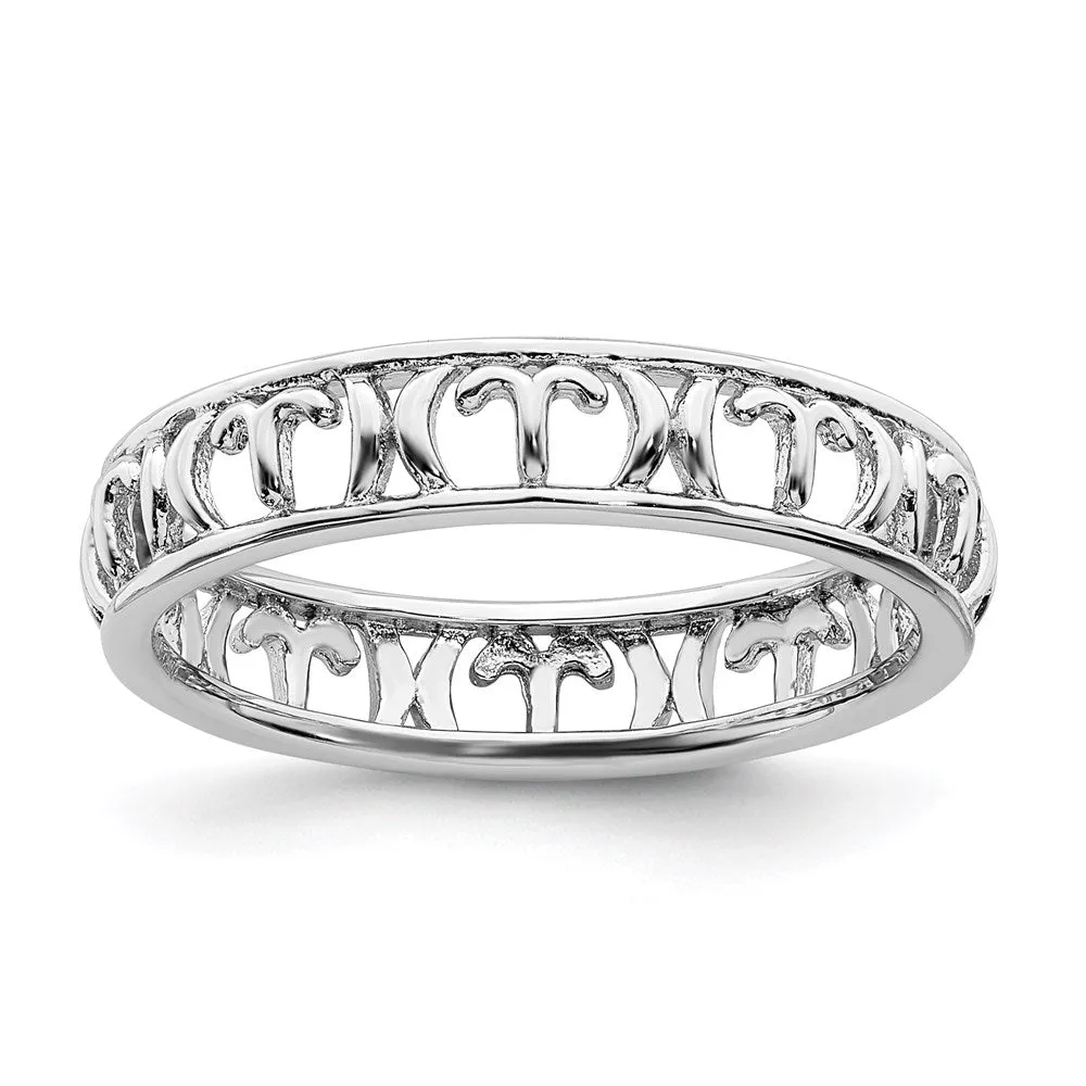 Sterling Silver Stackable Expressions Aries Zodiac Ring | QSK2012
