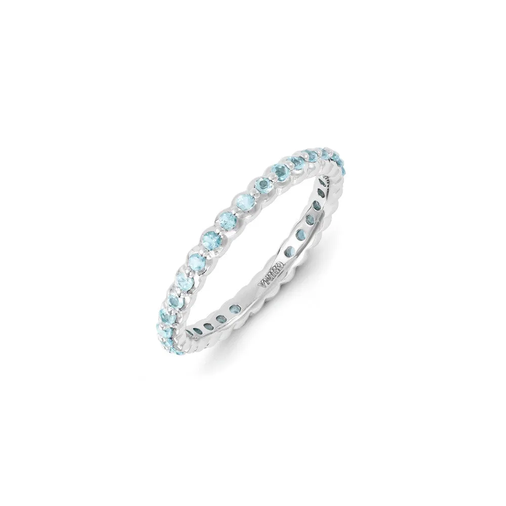 Sterling Silver Stackable Expressions Blue Topaz Ring | QSK1188