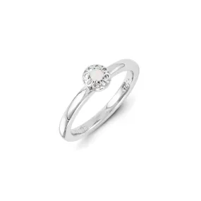 Sterling Silver Stackable Expressions Created Opal Ring | QSK1330