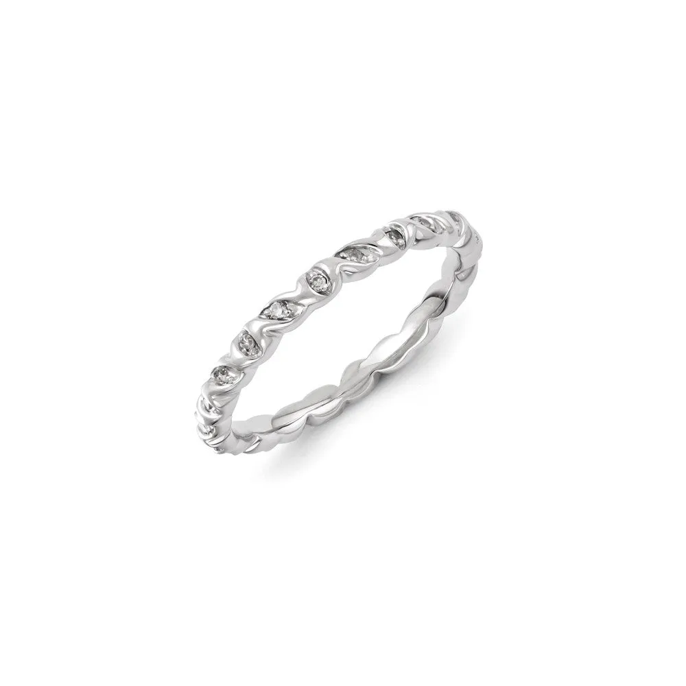 Sterling Silver Stackable Expressions Diamond Ring | QSK1081