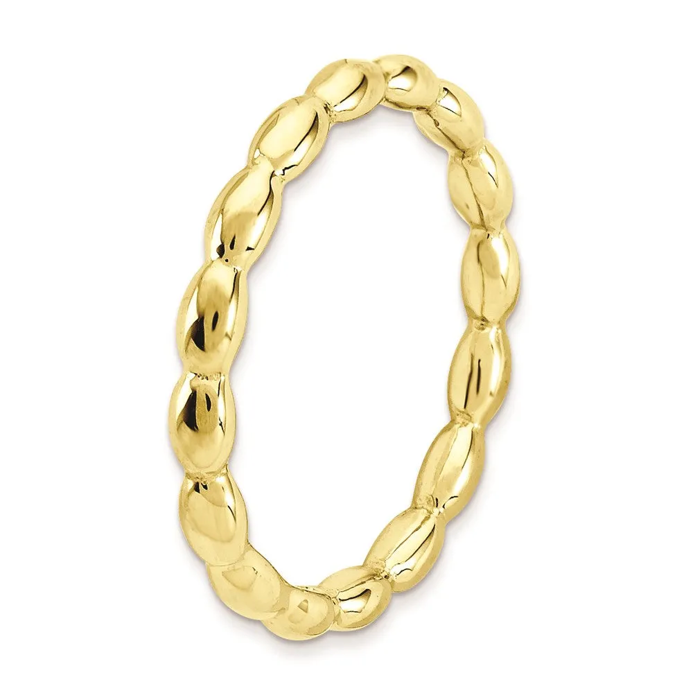 Sterling Silver Stackable Expressions Gold-plated Rice Ring | QSK214