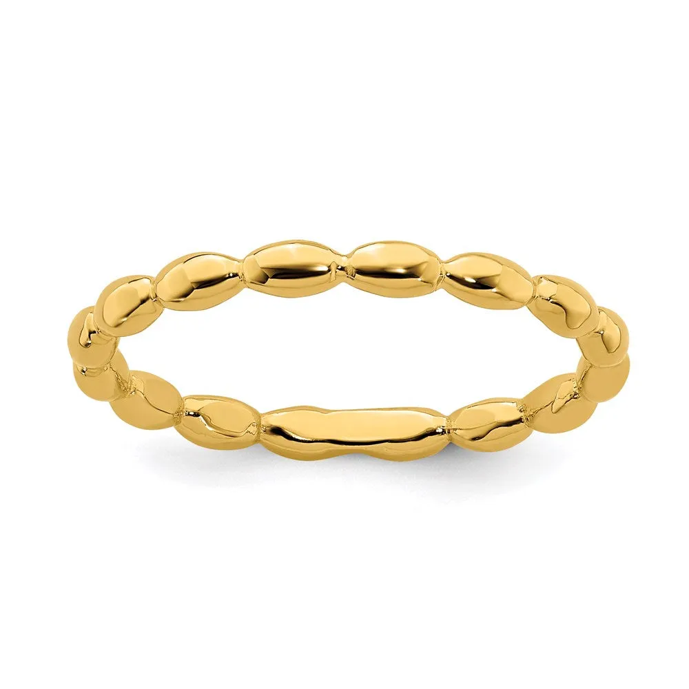 Sterling Silver Stackable Expressions Gold-plated Rice Ring | QSK214