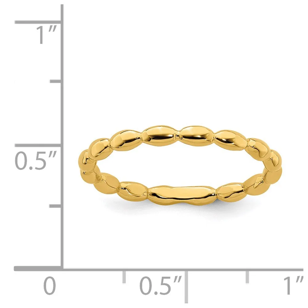 Sterling Silver Stackable Expressions Gold-plated Rice Ring | QSK214