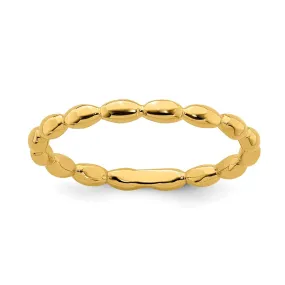 Sterling Silver Stackable Expressions Gold-plated Rice Ring | QSK214