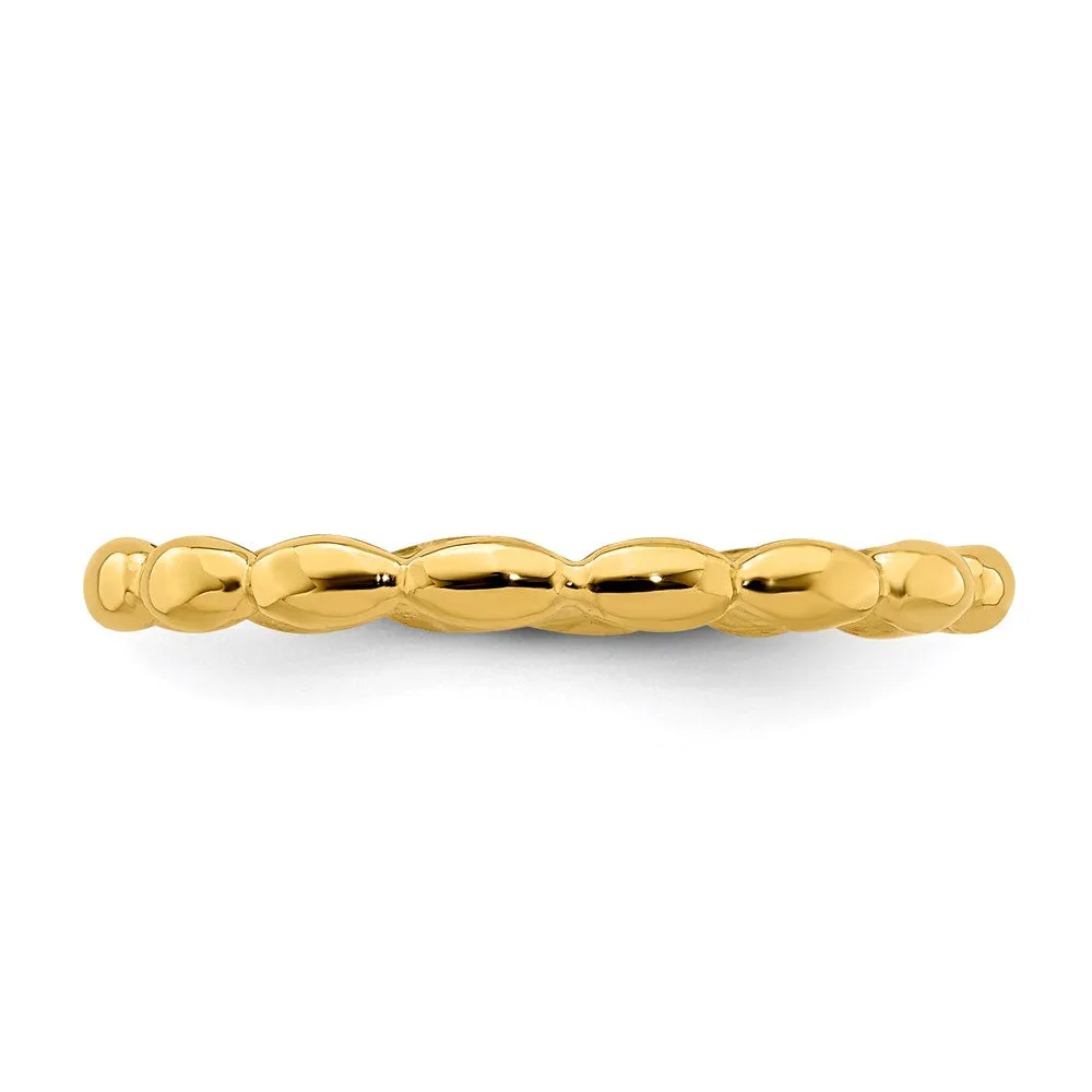 Sterling Silver Stackable Expressions Gold-plated Rice Ring | QSK214