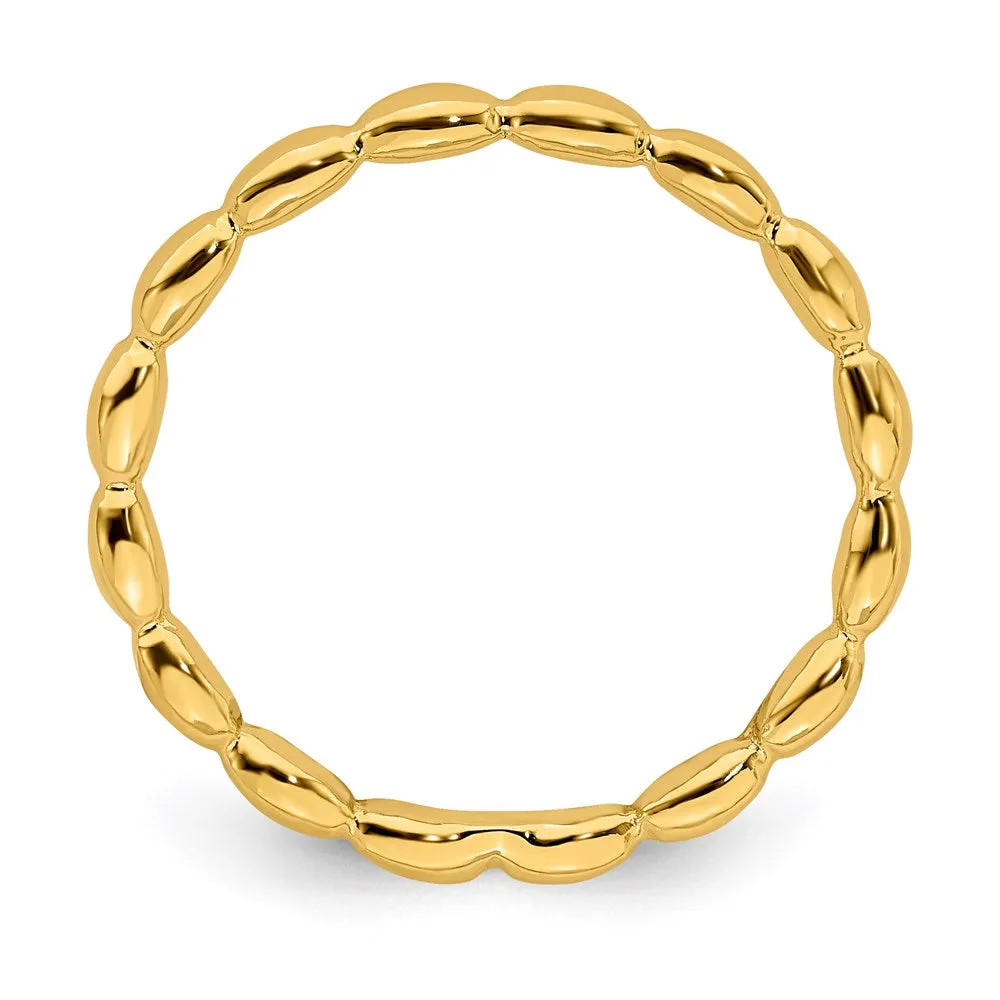 Sterling Silver Stackable Expressions Gold-plated Rice Ring | QSK214