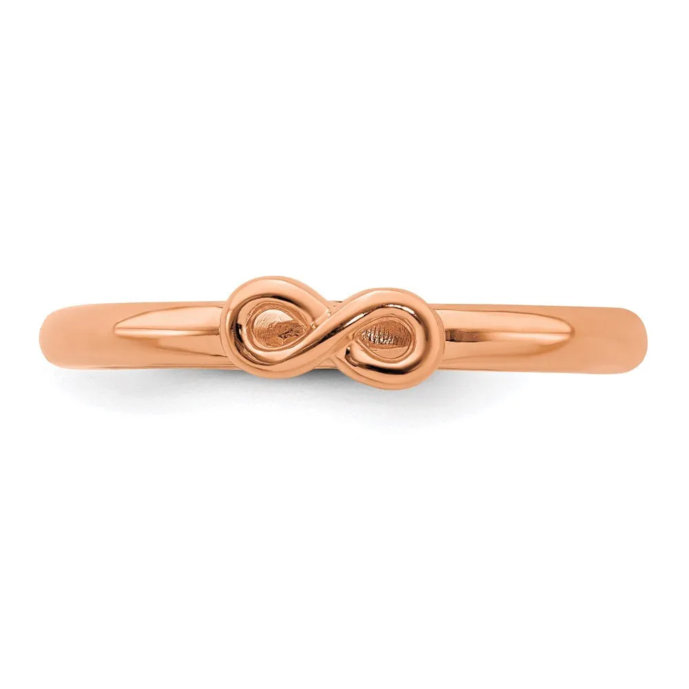 Sterling Silver Stackable Expressions Pink-plated Infinity Symbol Ring | QSK1972