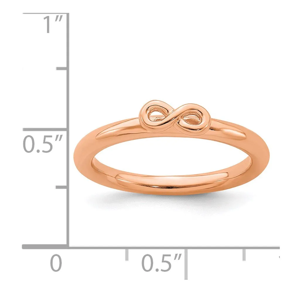 Sterling Silver Stackable Expressions Pink-plated Infinity Symbol Ring | QSK1972