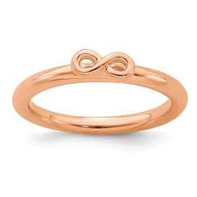 Sterling Silver Stackable Expressions Pink-plated Infinity Symbol Ring | QSK1972