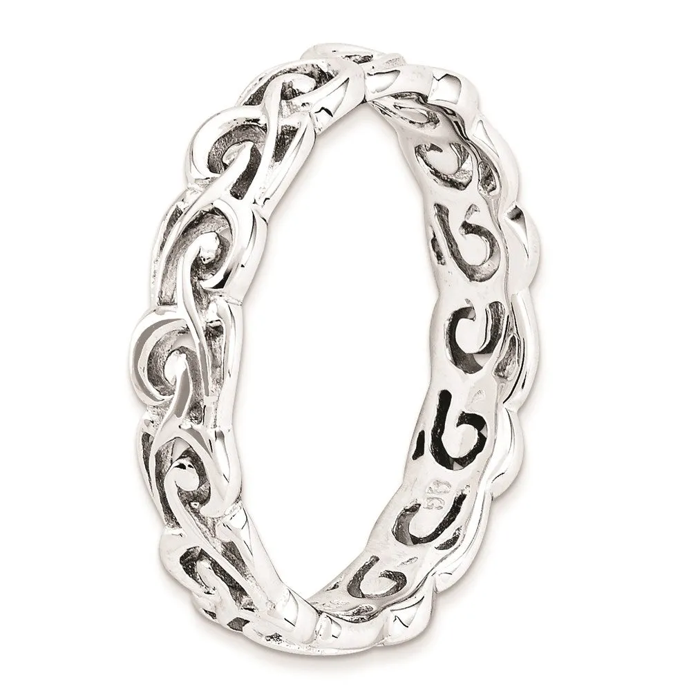 Sterling Silver Stackable Expressions Polished Ring | QSK130