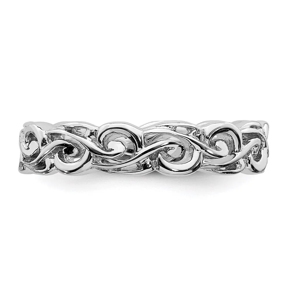 Sterling Silver Stackable Expressions Polished Ring | QSK130