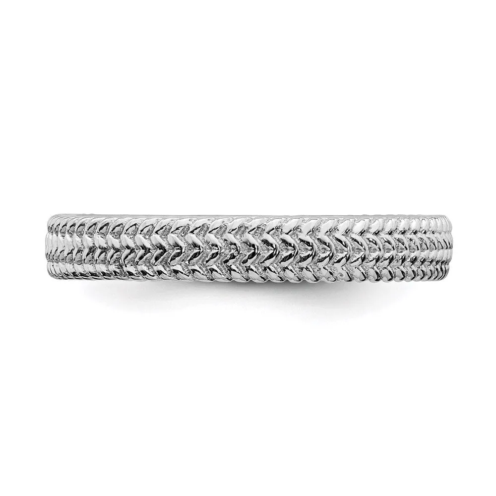Sterling Silver Stackable Expressions Rhodium Ring | QSK279