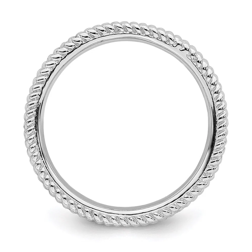 Sterling Silver Stackable Expressions Rhodium Ring | QSK279