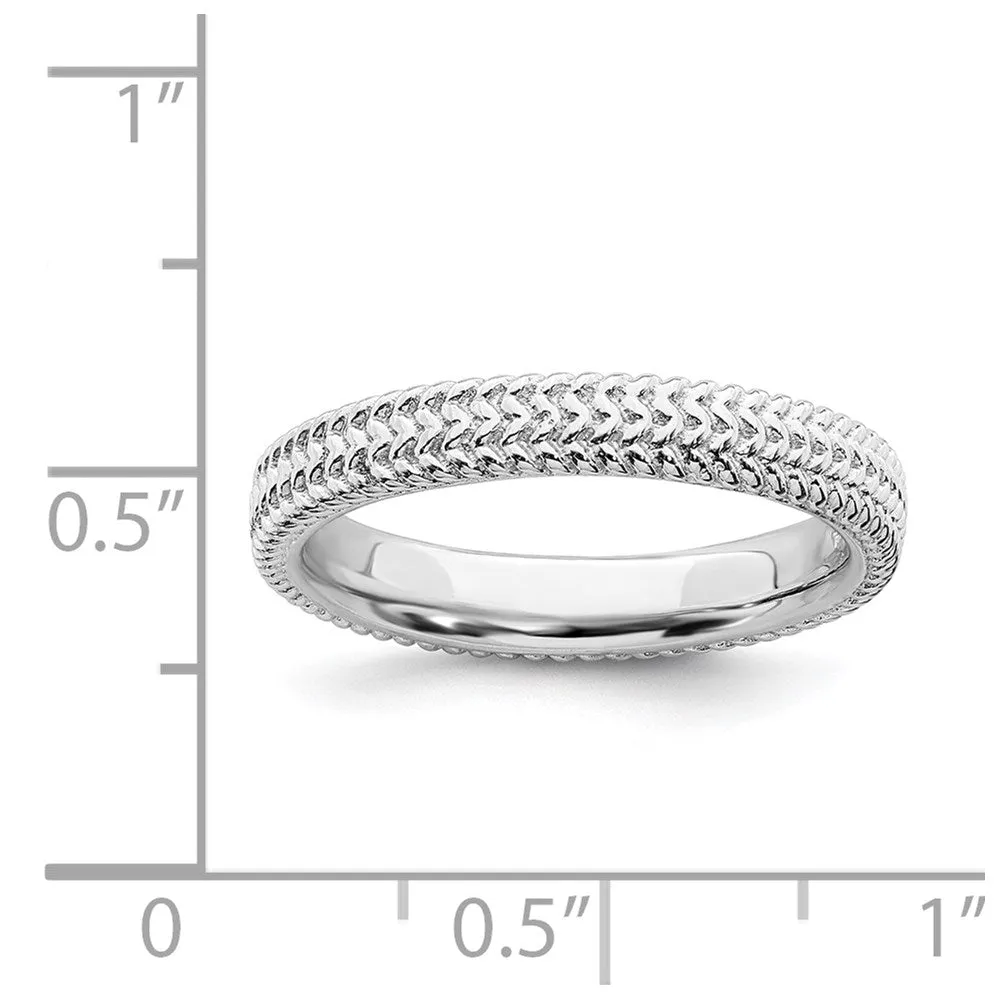 Sterling Silver Stackable Expressions Rhodium Ring | QSK279