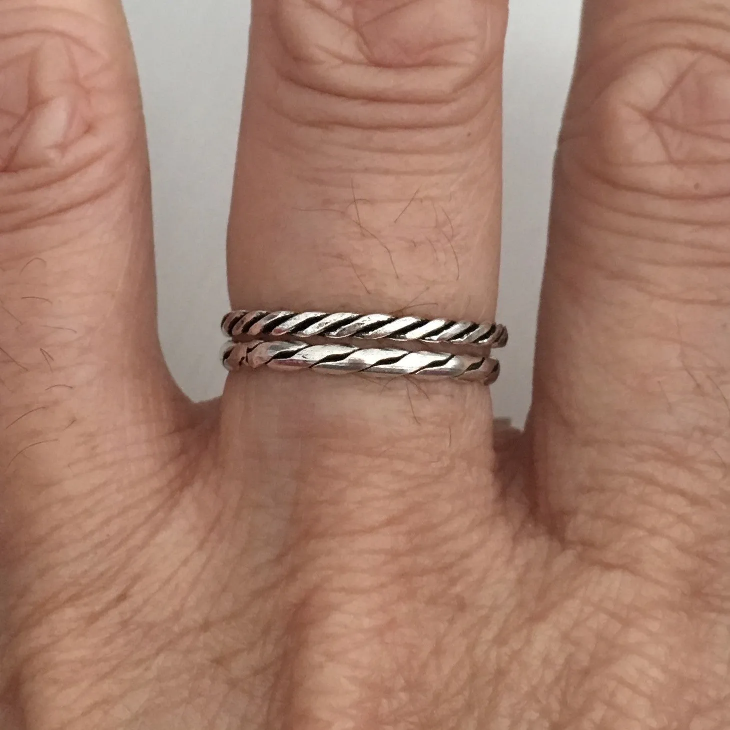 Sterling Silver Stackable Micro Twist Rings