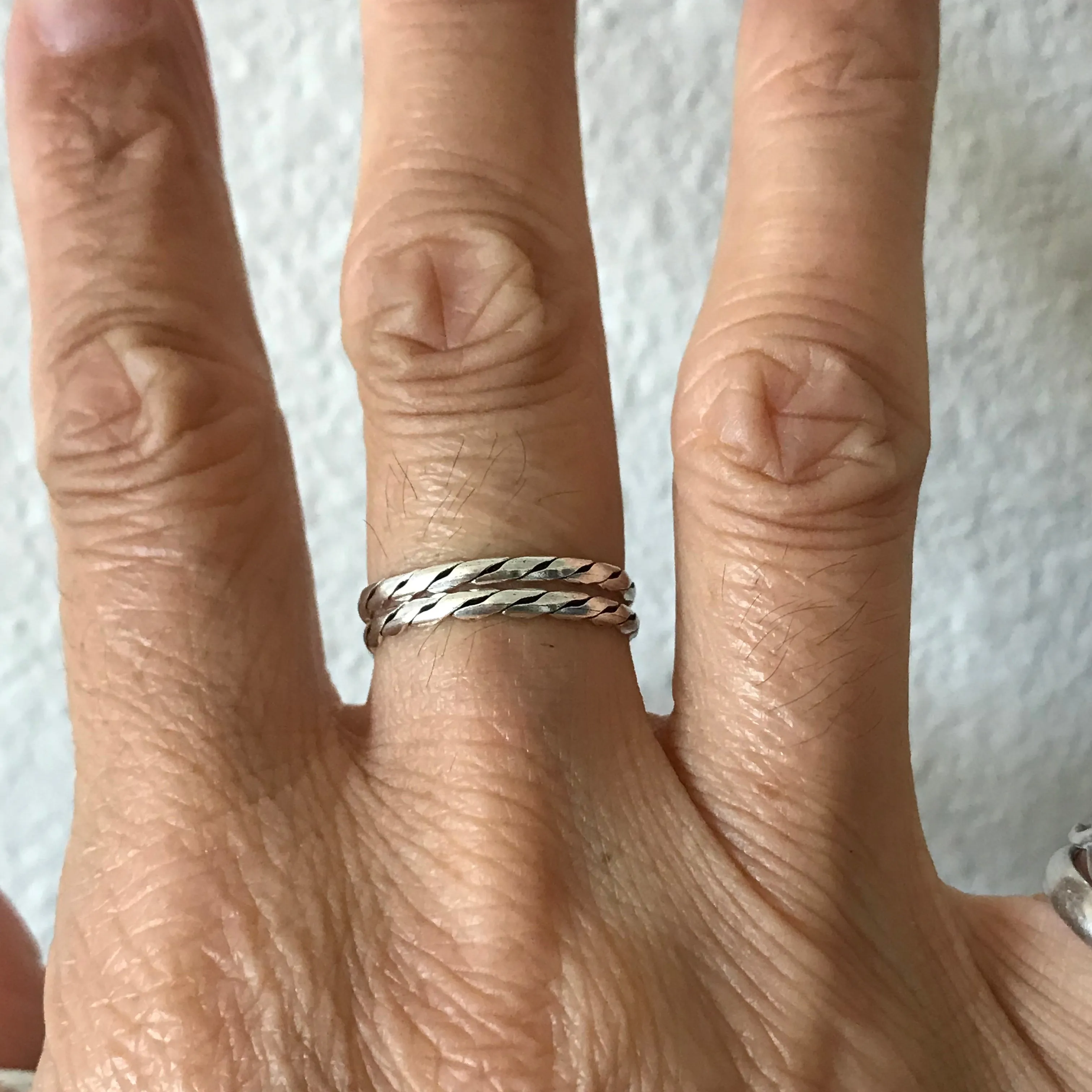 Sterling Silver Stackable Micro Twist Rings