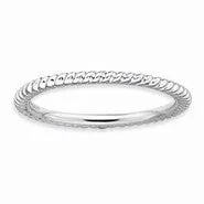 Sterling Silver w/Rhodium Twisted Ring
