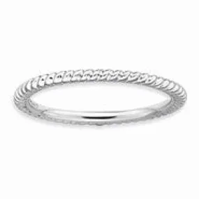 Sterling Silver w/Rhodium Twisted Ring