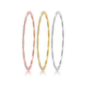 Stunning Triple Color Diamond Bangles