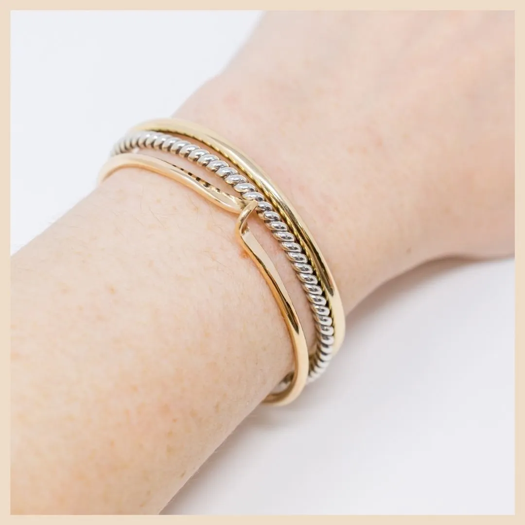 Summit Gold Bangle Cuff Bracelet