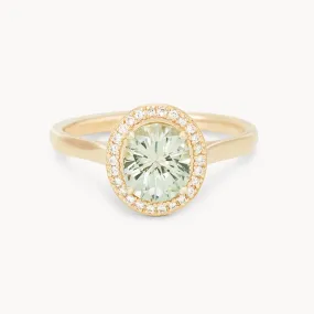 sunset glow one-of-a-kind ring oval sapphire engagement ring - 14k yellow gold