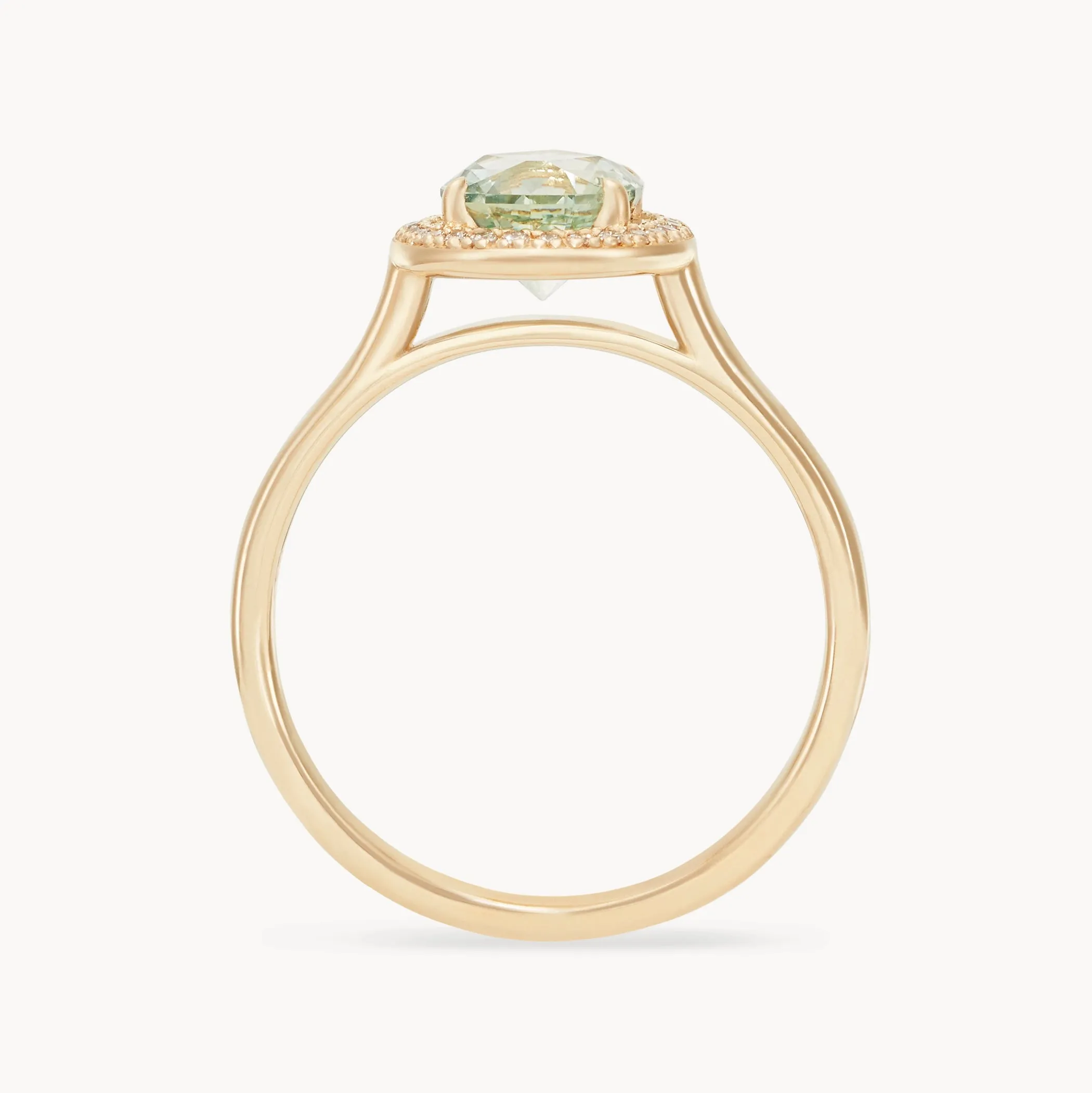 sunset glow one-of-a-kind ring oval sapphire engagement ring - 14k yellow gold