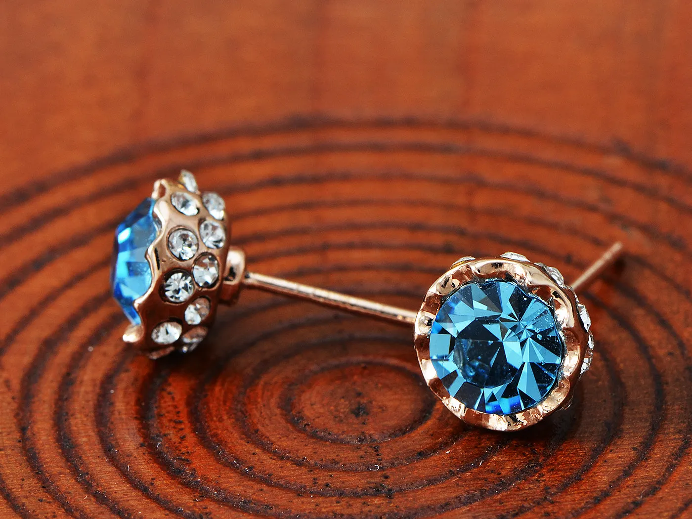Swarovski Crystal Sapphire Blue Element Stud Earrings