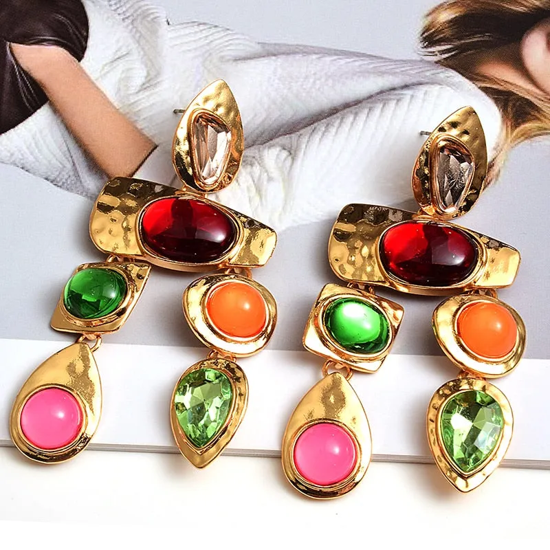 TEEK - Mixed Gem Colorful Earrings
