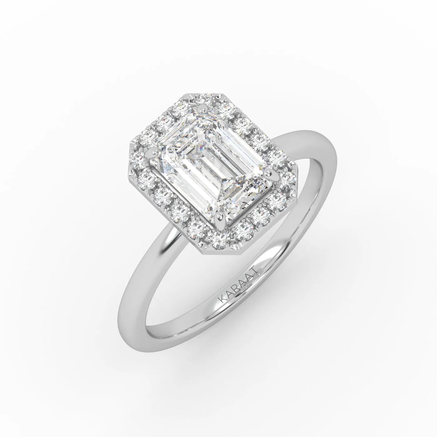 The Emerald Solitaire with Halo