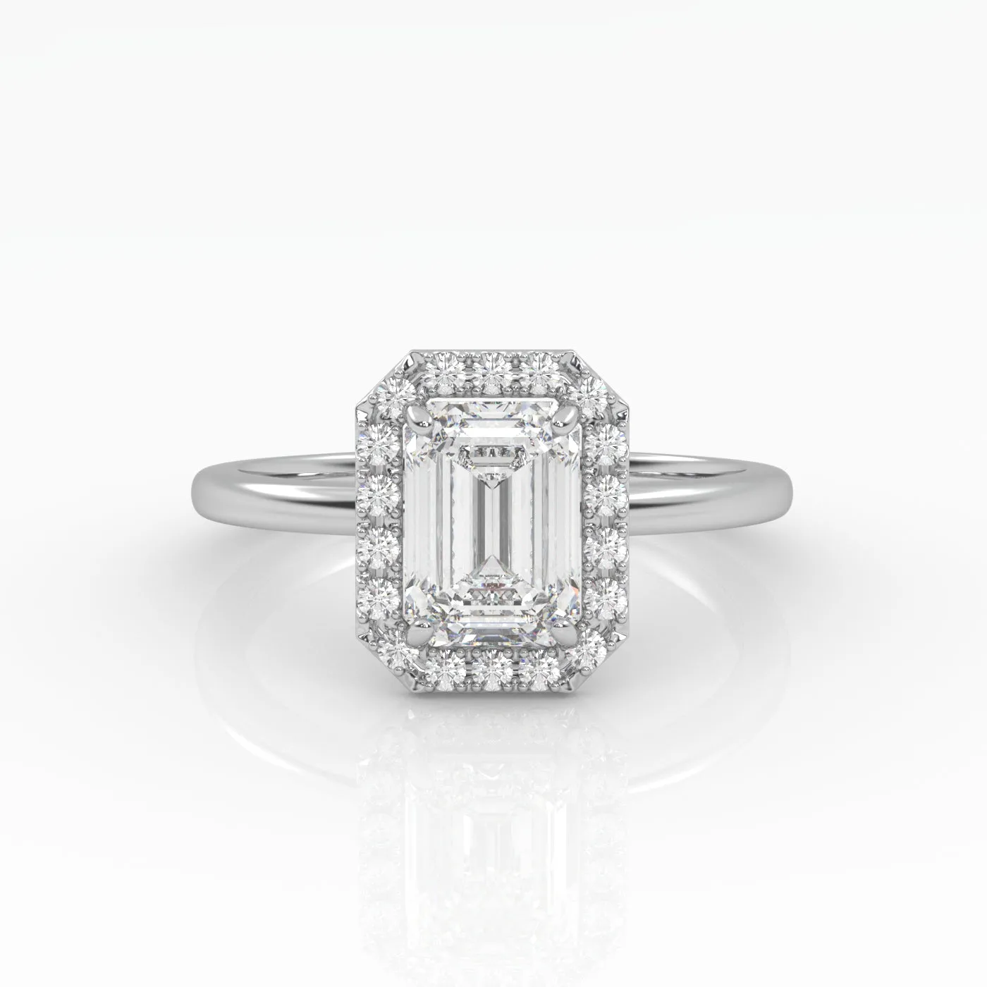 The Emerald Solitaire with Halo