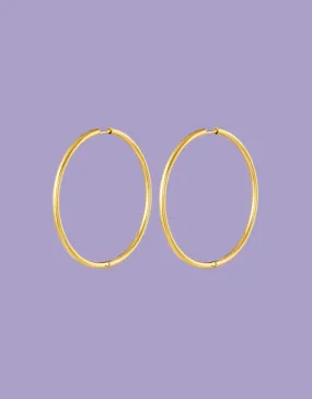 Thin medium hoop earrings
