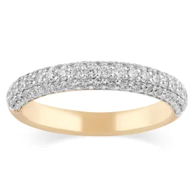 Triple Row Semi-Eternity CZ Band