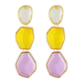 Vibrant Geometric Drop Earrings-jlt11787