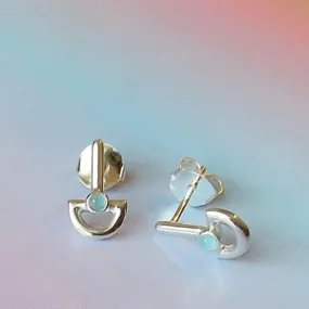 Vurchoo UK Blue Chalcedony Silver Stud Earrings