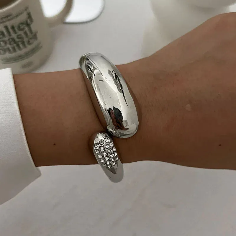 Water Resistant Wide Cuff Statement Bangles