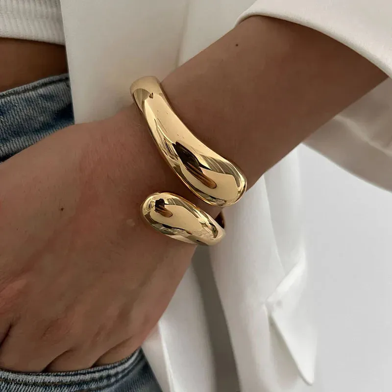 Water Resistant Wide Cuff Statement Bangles