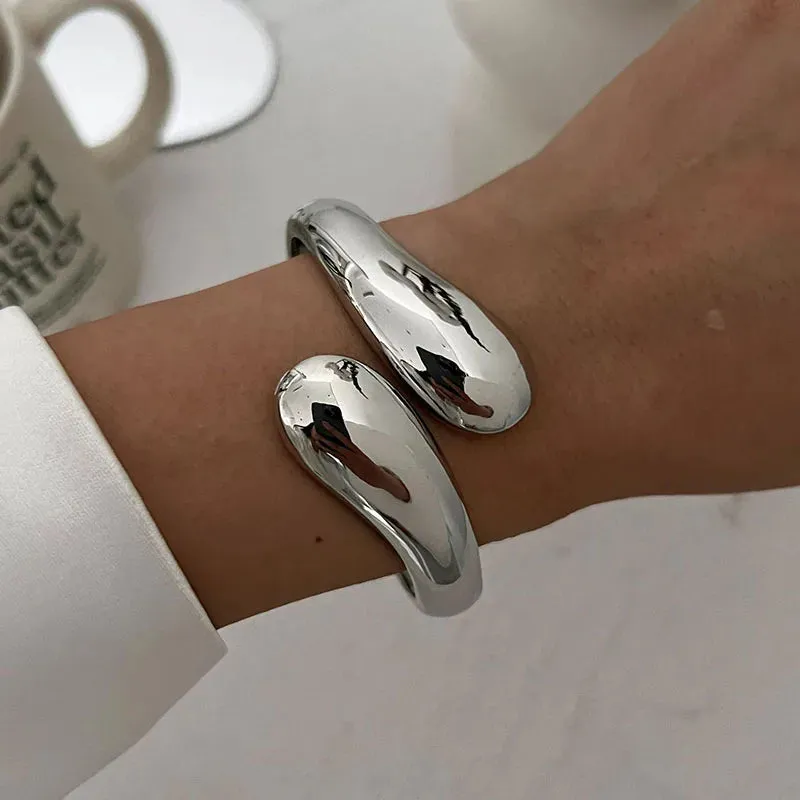Water Resistant Wide Cuff Statement Bangles