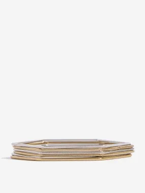 Westside Accessories Gold and Silver Hexagon Bangles - Pack of 6
