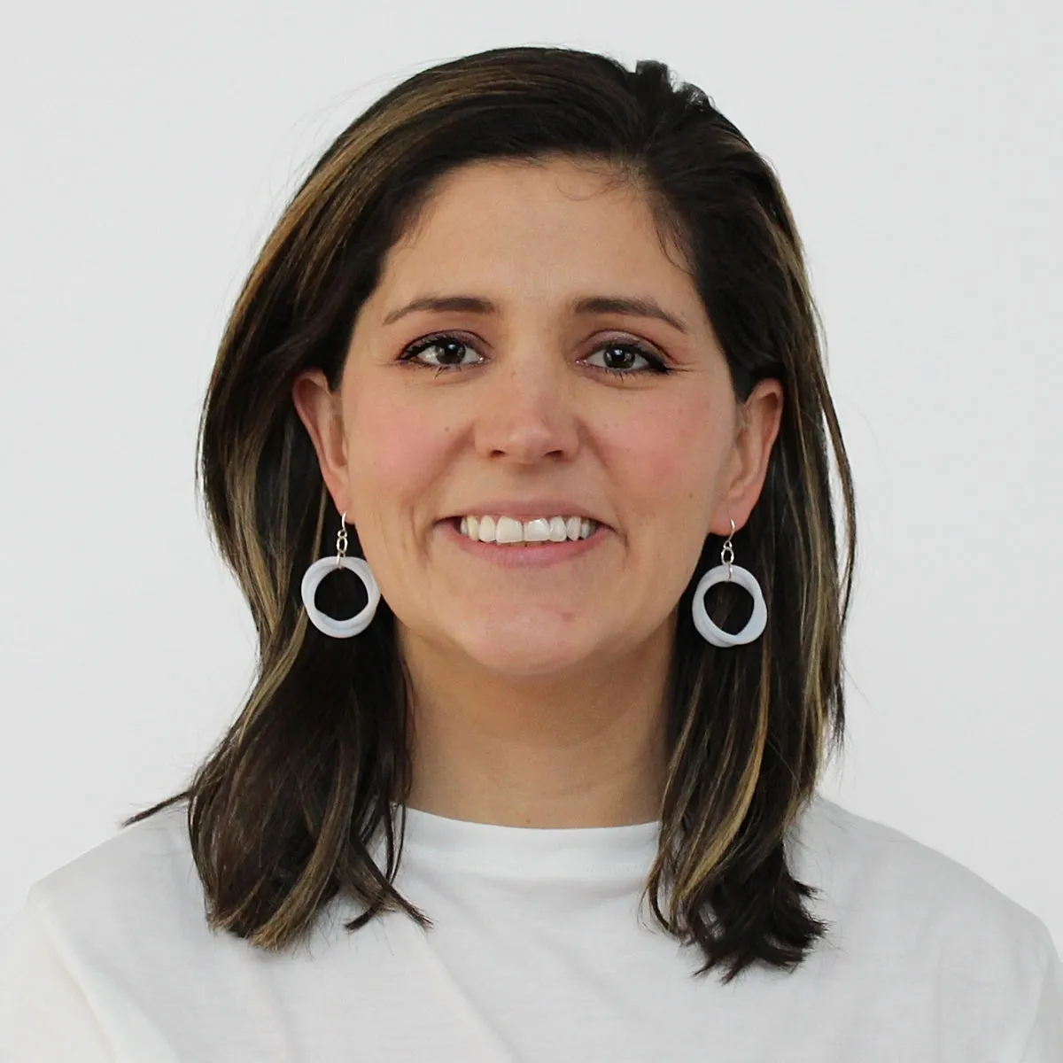 White Cefalu Swirl Earring