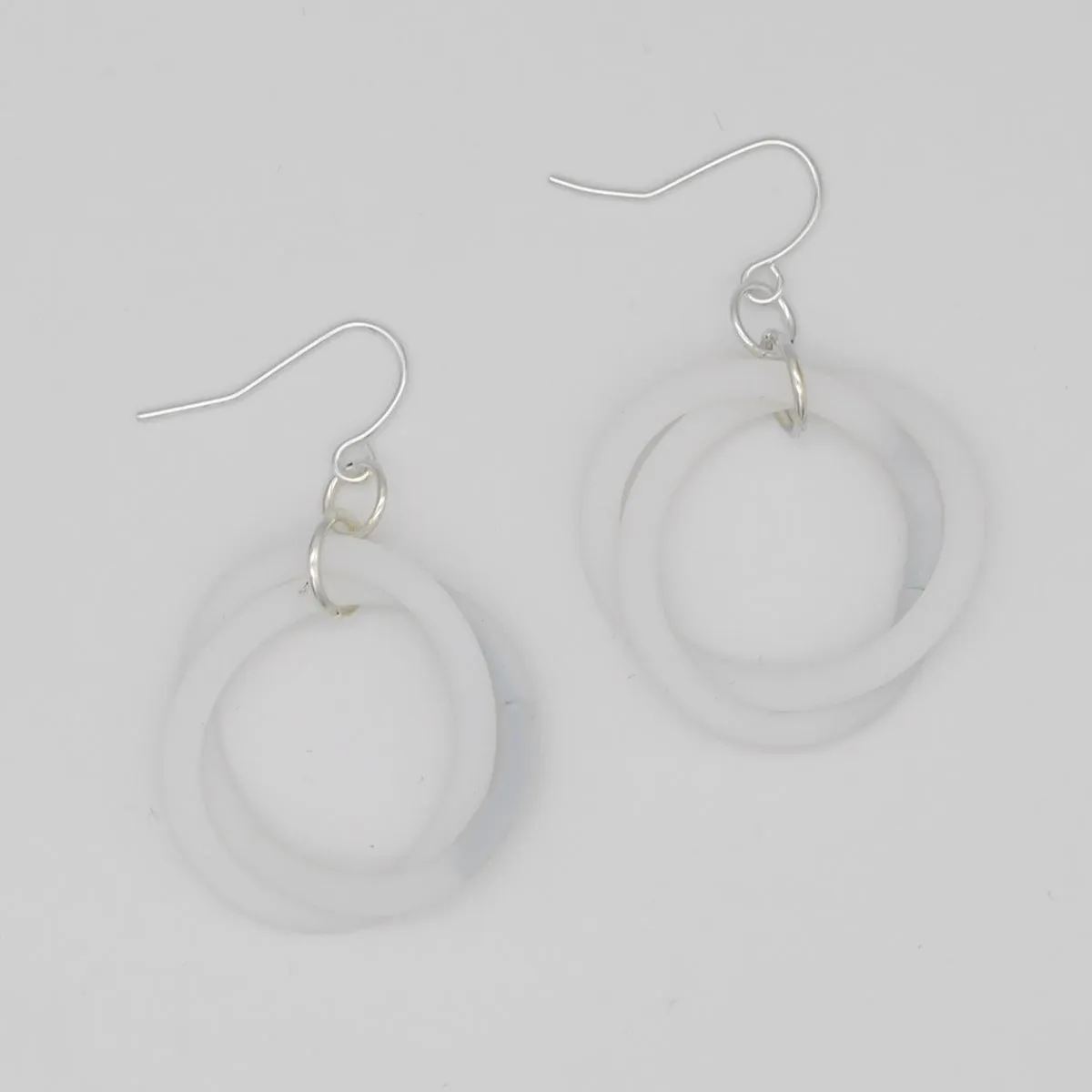 White Cefalu Swirl Earring