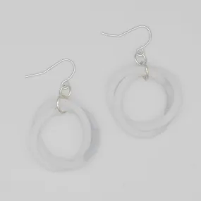 White Cefalu Swirl Earring