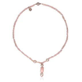 White South Sea Pearl & Pink Opal 'Dolly Mixture' Drop Necklace
