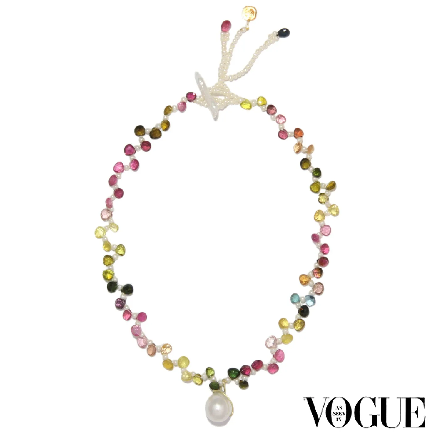 White South Sea Pearl & Tourmaline 'Happy' Necklace