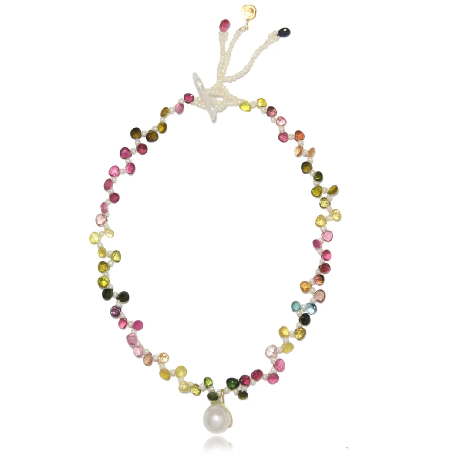White South Sea Pearl & Tourmaline 'Happy' Necklace
