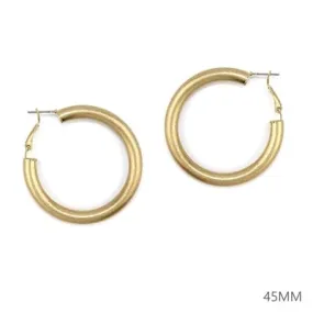 Worn Tube Hoop Earrings