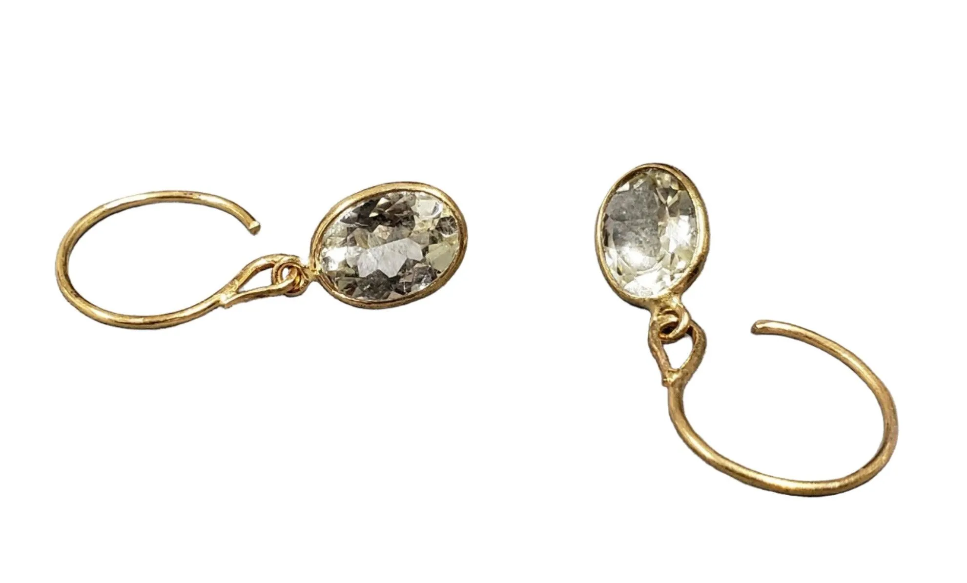 Yellow Aquamarine Earrings Gold 18k